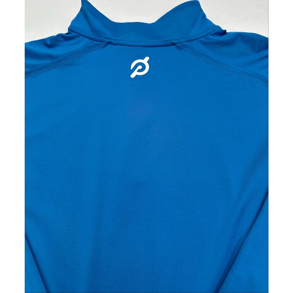 Peloton Men’s Blue Warm Up 1/4 Zip Performance Pullover Thumbholes Size XL - Picture 9 of 13